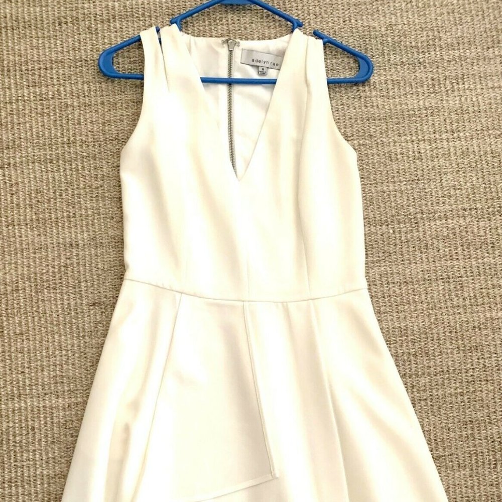 Adelyn Rae Asymmetrical Crepe fit & flare dress